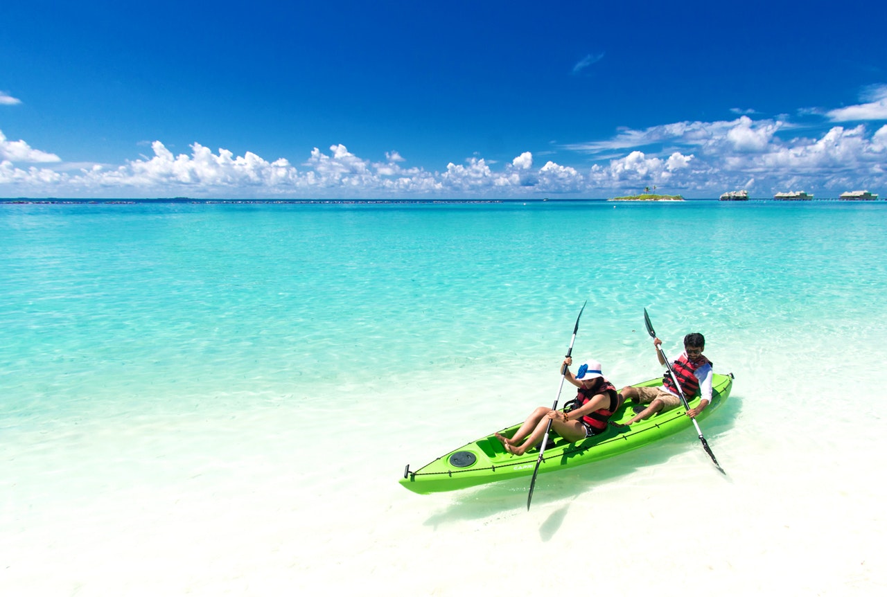kayaking on the beach