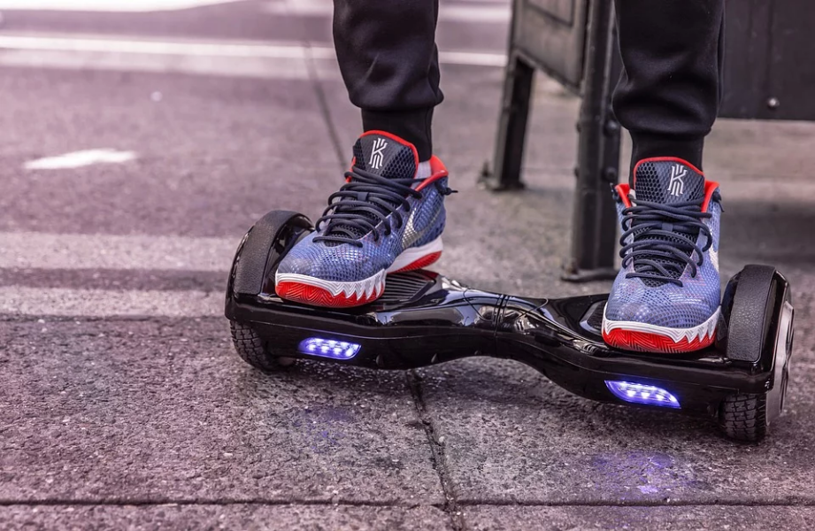 a person riding a hoverboard