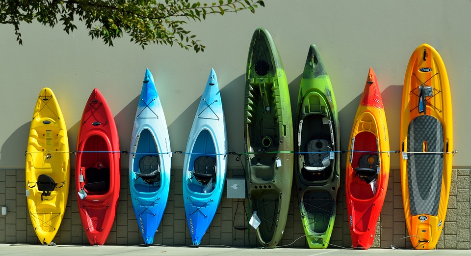 colorful kayaks